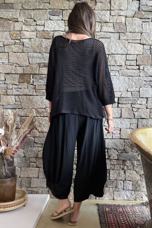 Conrad Grunge Loose Cotton Knit Black Pre order due 1 week 